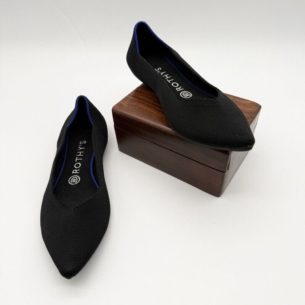 Rothy's Women's Pointed Knit Ballet Flat - Black